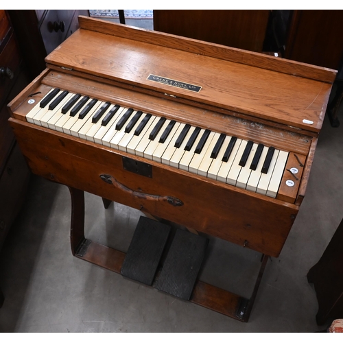 516 - Crane & Sons Ltd, London & Liverpool - oak framed harmonium, 78 cm wide x 40 cm deep x 72 cm high