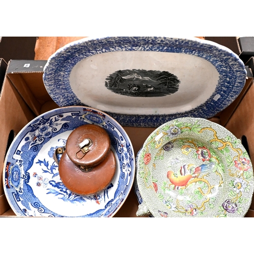 58 - Various decorative ceramics and glass including Mason's Ironstone punch bowl (a/f), meat dish printe... 
