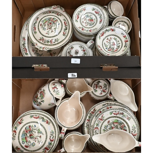 98 - Two boxes of Johnson Bros and other pottery 'India Tree' dinner wares (2)