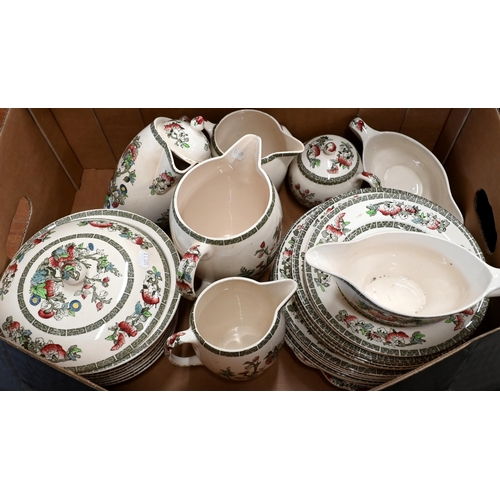 98 - Two boxes of Johnson Bros and other pottery 'India Tree' dinner wares (2)