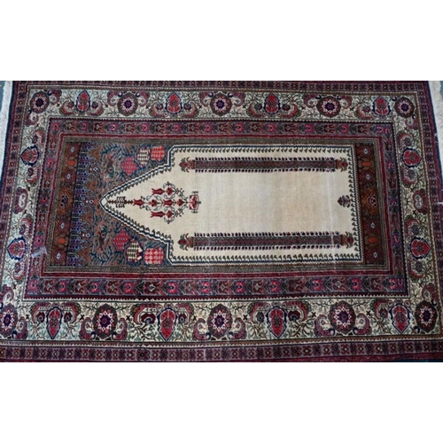 505 - Old Turkish prayer rug, Giodes region, camel ground, 178 cm x 120 cm