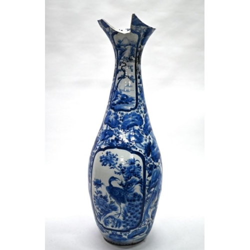 84 - A large 19th century Japanese Arita blue and white floor vase of baluster form, Meiji period (1869-1... 