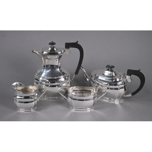 10 - A Manor Plate (Sheffield) four piece tea set including hot water jug