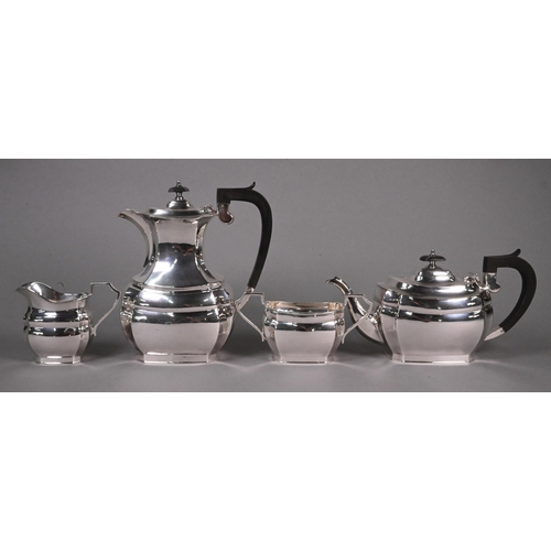 10 - A Manor Plate (Sheffield) four piece tea set including hot water jug