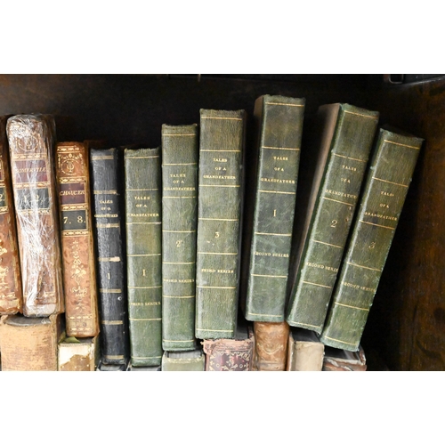 1018 - A quantity of 18th/19th and early 20th century vols - mostly literature and poetry including Scott T... 