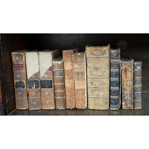 1019 - Various 18th century and later leather bound volumes including five vols of the Annual Register 1761... 