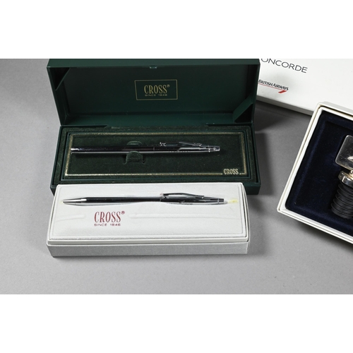 1064 - BA Concorde - Gifts - Two Cross pens to/w two blotters and a pair of bottle-stoppers (5 - all boxed)