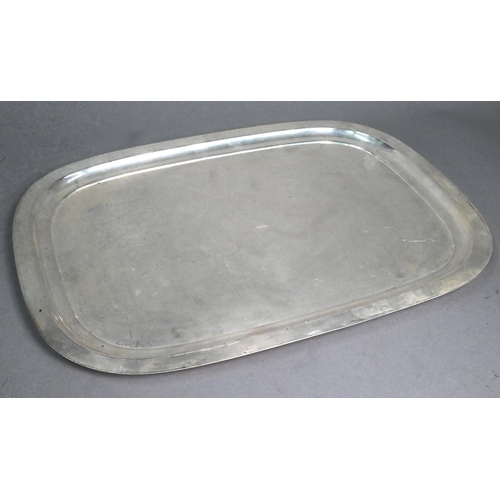 11 - Epns oval galleried wine-tray, 61 x 40 cm to/w a two-handled tray and a rectangular tray (3)