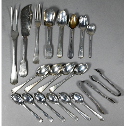 113 - Various Georgian and later silver flatware, 12.7oz (394g)