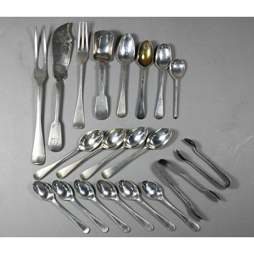 113 - Various Georgian and later silver flatware, 12.7oz (394g)