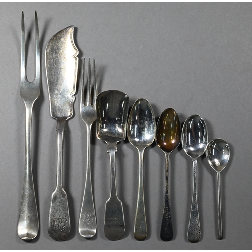 113 - Various Georgian and later silver flatware, 12.7oz (394g)