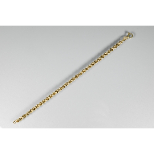 182 - A 9ct yellow gold rope style bracelet, approx 4.8g