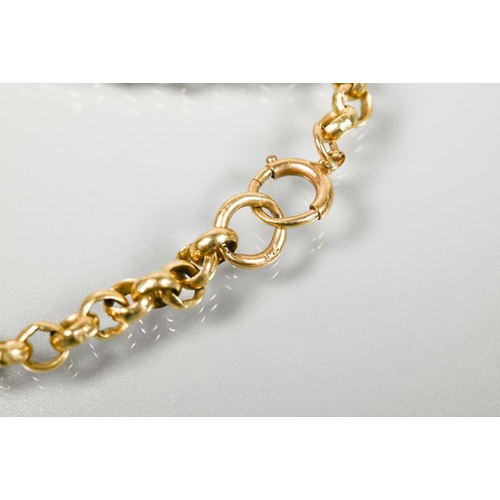 193 - A 9ct yellow gold belcher chain approx 16.5g, 25.5 cm long to/w a 9ct yellow gold belcher chain brac... 