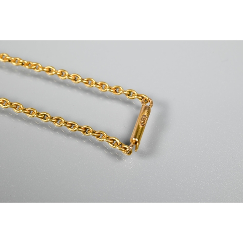 243 - A 15ct yellow gold short trace chain necklace, 18 cm (closed)