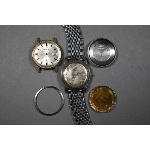 279 - A gentleman's stainless steel Omega wristwatch with automatic movement, to/w a gilt metal Omega Seam... 