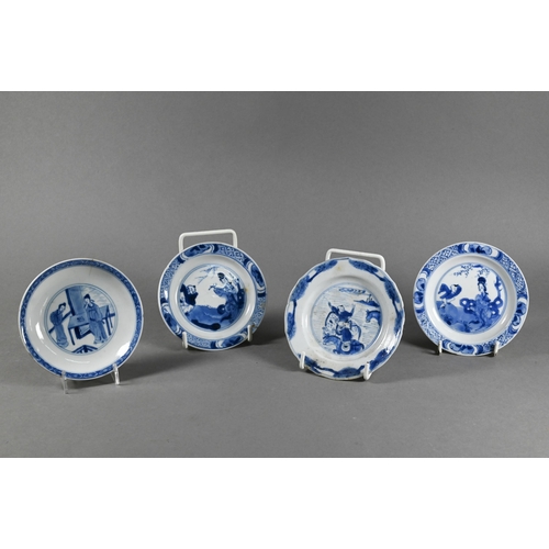 325 - A collection of 18th century Chinese porcelain, Qing dynasty, including four various blue and white ... 