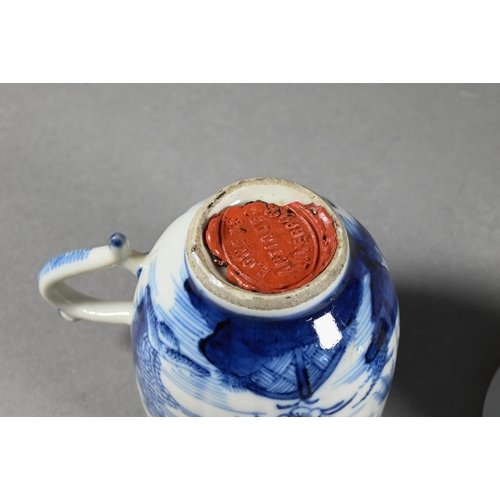 325 - A collection of 18th century Chinese porcelain, Qing dynasty, including four various blue and white ... 