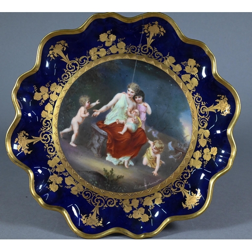 389 - A pair of 19th century Vienna porcelain cabinet plates painted with classical subjects - 'Die Rache ... 