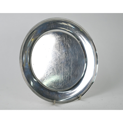 41 - Tiffany & Co - a heavy quality silver plate, engraved with an 'H', London 1937, 12.2 oz (379g), ... 
