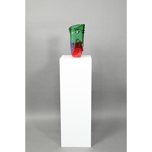 438 - A large Murano coloured glass 'face' vase, attributed to Stefano Toso, in the manner of Picasso, 32 ... 