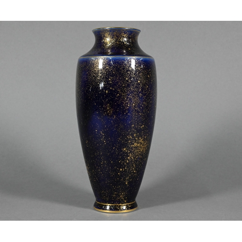 461 - A Sevres vase, with sprayed gilt decoration on a blue ground, dated 1904, 18.5 cm high