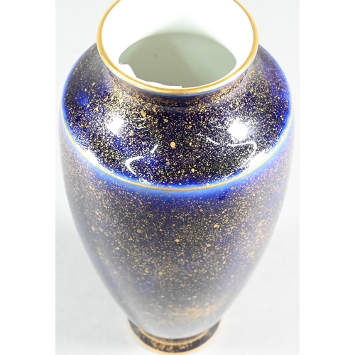 461 - A Sevres vase, with sprayed gilt decoration on a blue ground, dated 1904, 18.5 cm high