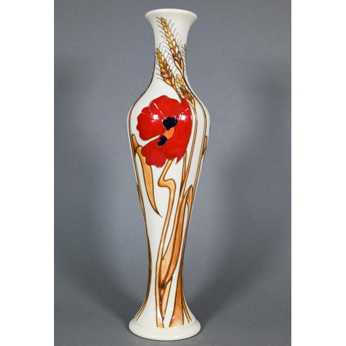 467 - A Moorcroft 'Harvest Poppy' vase of tall and slender form, 32 cm high