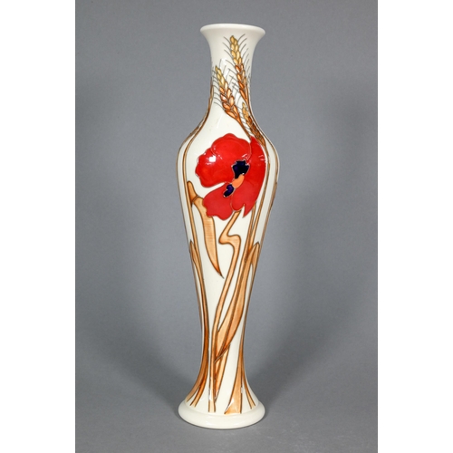 467 - A Moorcroft 'Harvest Poppy' vase of tall and slender form, 32 cm high