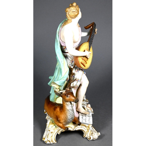 489 - AMENDED HEIGHT Two 19th century Meissen porcelain figures from the 'Emblematic of the Senses' series... 