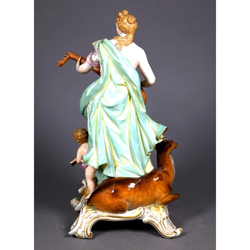 489 - AMENDED HEIGHT Two 19th century Meissen porcelain figures from the 'Emblematic of the Senses' series... 