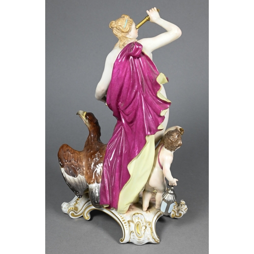 489 - AMENDED HEIGHT Two 19th century Meissen porcelain figures from the 'Emblematic of the Senses' series... 