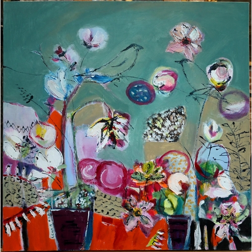 548 - Laura Mars - 'Chelsea Botanical', oil on canvas, signed lower left, 76 x 76 cm (unframed)