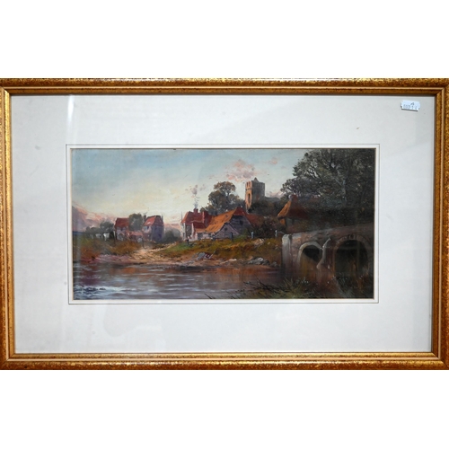 552 - Aubrey Ramus (1895-1950) - A pair of village views, oil on canvas board, indistinctly signed lower r... 