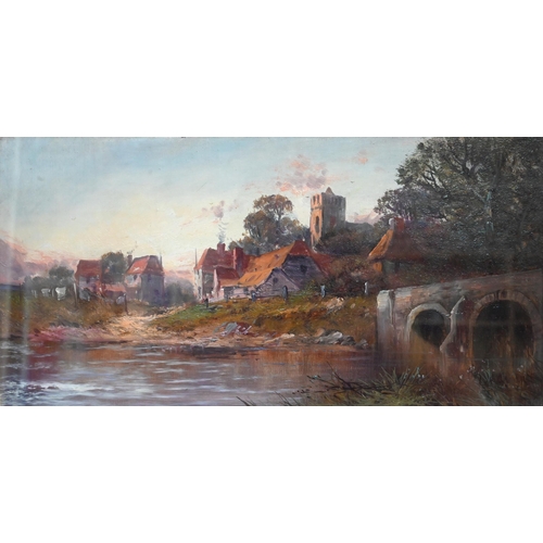 552 - Aubrey Ramus (1895-1950) - A pair of village views, oil on canvas board, indistinctly signed lower r... 