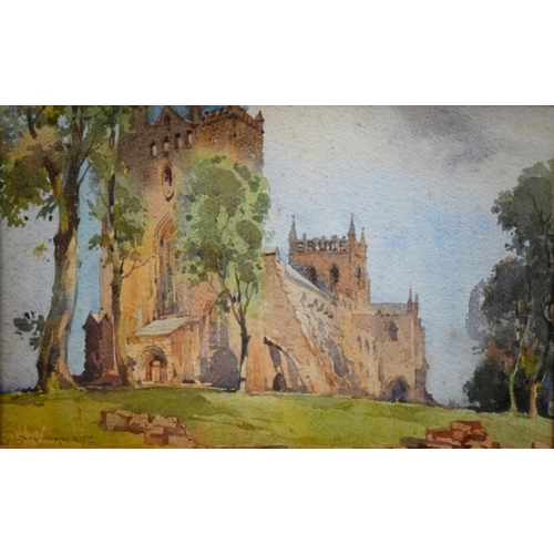 618 - Jack Marriott (1901-1968) - 'Dunfermline Abbey', watercolour, signed, 19 x 30 cm