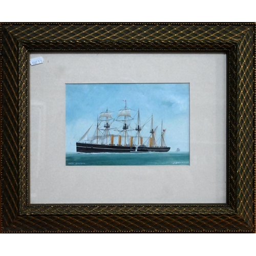 631 - John Batchelor (b 1936) - A set of ten gouache studies of ships - HMS Britannia, Rex, Leviathan (ex ... 