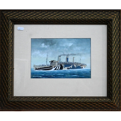 631 - John Batchelor (b 1936) - A set of ten gouache studies of ships - HMS Britannia, Rex, Leviathan (ex ... 