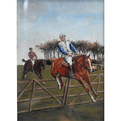 664 - Dixon - A trio of horse racing studies, gouache, signed, 12 x 17 cm