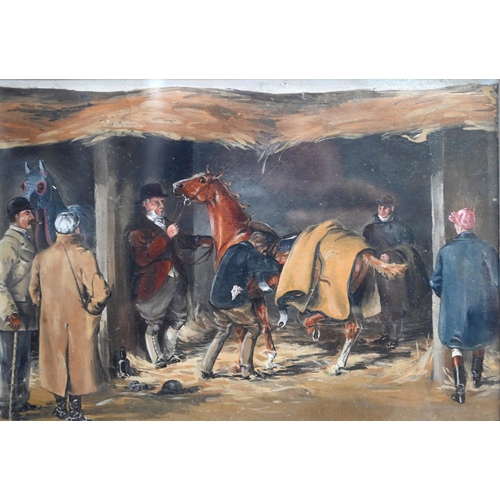 664 - Dixon - A trio of horse racing studies, gouache, signed, 12 x 17 cm