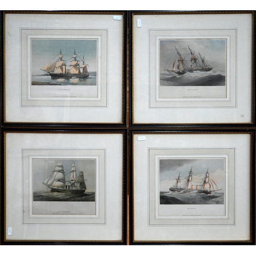 666 - A set of 19th century naval engravings - 'The Combined Channel and Mediterranean Squadron', 1869; A ... 