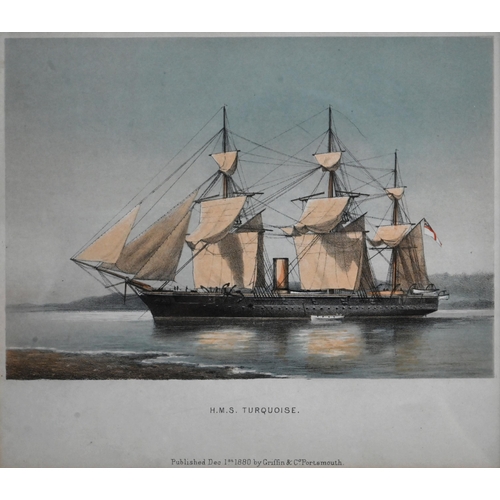 666 - A set of 19th century naval engravings - 'The Combined Channel and Mediterranean Squadron', 1869; A ... 