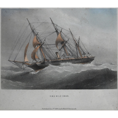 666 - A set of 19th century naval engravings - 'The Combined Channel and Mediterranean Squadron', 1869; A ... 