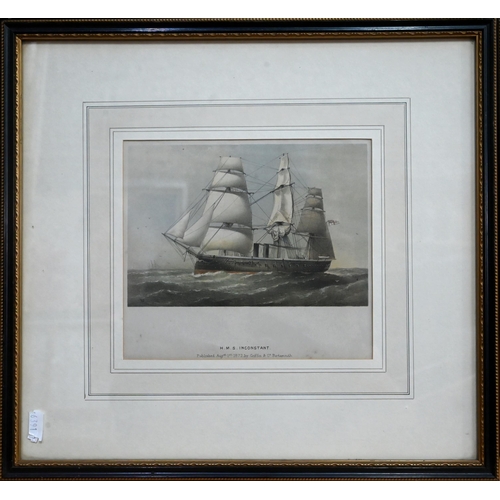 666 - A set of 19th century naval engravings - 'The Combined Channel and Mediterranean Squadron', 1869; A ... 