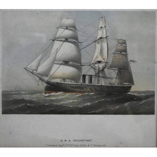 666 - A set of 19th century naval engravings - 'The Combined Channel and Mediterranean Squadron', 1869; A ... 