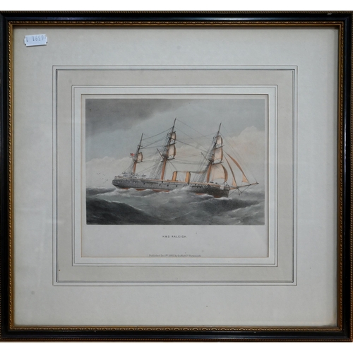 666 - A set of 19th century naval engravings - 'The Combined Channel and Mediterranean Squadron', 1869; A ... 