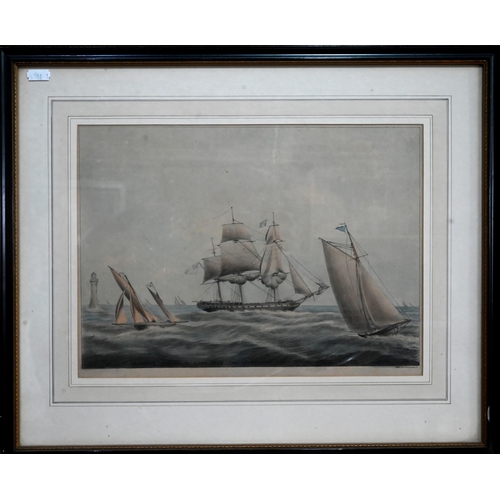 666 - A set of 19th century naval engravings - 'The Combined Channel and Mediterranean Squadron', 1869; A ... 