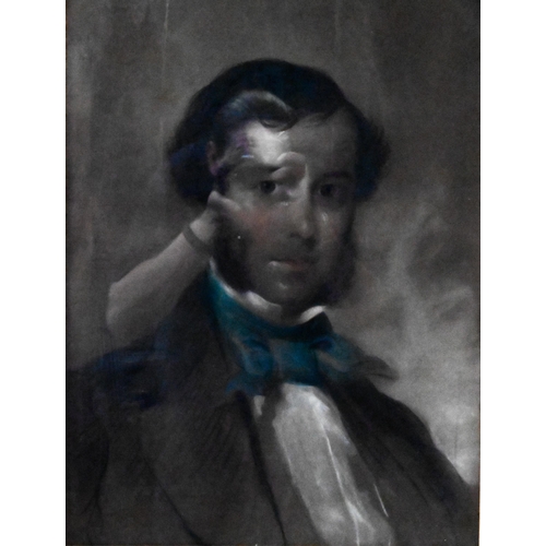 671 - English school - Portrait study of Harvie Morton Farquhar (1816-1887), pastel, 51 x 38 cm