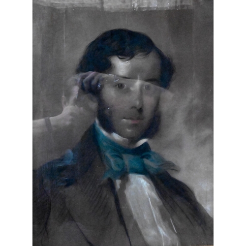 671 - English school - Portrait study of Harvie Morton Farquhar (1816-1887), pastel, 51 x 38 cm