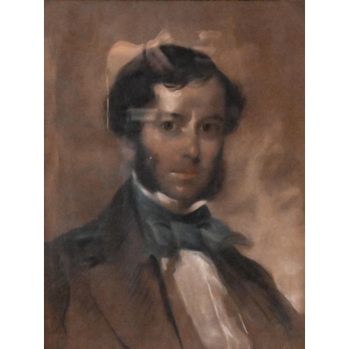 671 - English school - Portrait study of Harvie Morton Farquhar (1816-1887), pastel, 51 x 38 cm