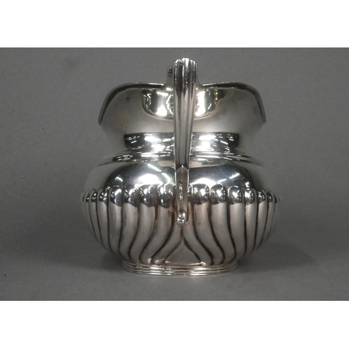 69 - A late Victorian half-reeded silver sugar basin with twin handles, Hawksworth Eyre & Co, London ... 